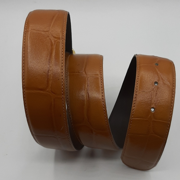 Vintage Bay Club Genuine Leather Brown Unisex Belt 40 Large Made in Italy - Picture 3 of 6